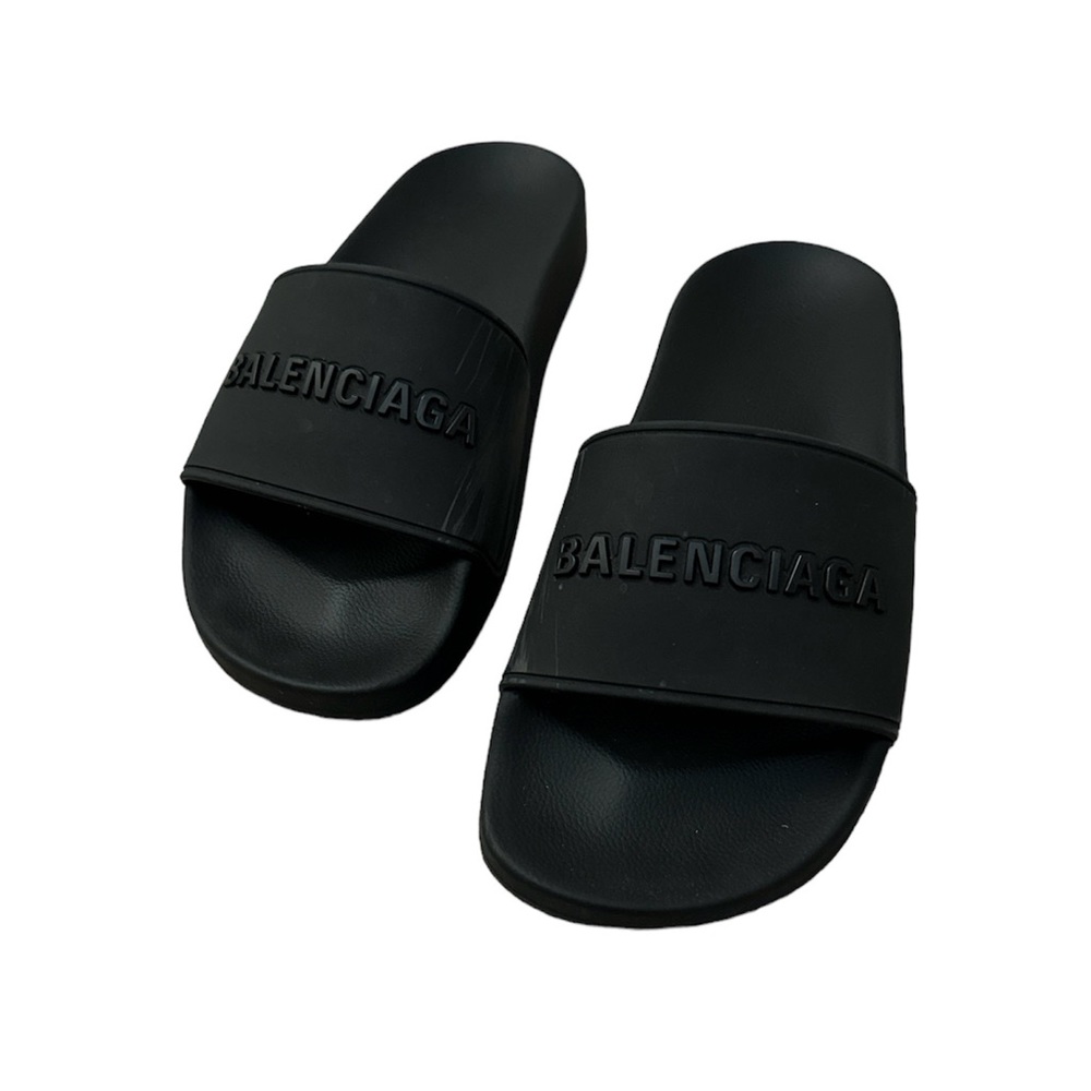 Balenciaga Pool Slide Sandal All Black Gem